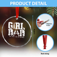 Girl Dad Crystal Glass Ornament Vintage Her First Line Of Defense Gun Lovers Fathers Day