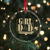 Girl Dad Her Protector Forever Crystal Glass Ornament New Dad Fathers Day Gift