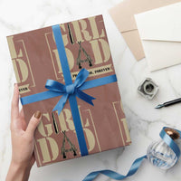 Girl Dad Her Protector Forever Wrapping Paper Roll New Dad Fathers Day Gift