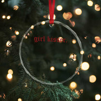 Girl Kisser Crystal Glass Ornament Funny Lesbian Pride TS10