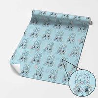 Girls Easter Bunny Wrapping Paper Roll Rabbit Face Tie Dye Glasses Happy Easter Day