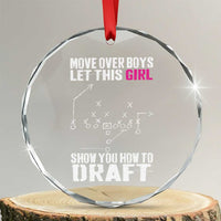 Girls Fantasy Football Crystal Glass Ornament Move Over Boys Draft Party Commish FFL TS10