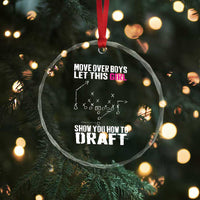 Girls Fantasy Football Crystal Glass Ornament Move Over Boys Draft Party Commish FFL TS10