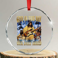 Give Us This Day Our Daily Shred Funny Christian Jesus Rock Crystal Glass Ornament Faith Humor Music Lover Inspired Gift