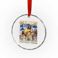 Give Us This Day Our Daily Shred Funny Christian Jesus Rock Crystal Glass Ornament Faith Humor Music Lover Inspired Gift