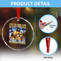 Give Us This Day Our Daily Shred Funny Christian Jesus Rock Crystal Glass Ornament Faith Humor Music Lover Inspired Gift