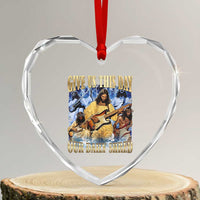 Give Us This Day Our Daily Shred Funny Christian Jesus Rock Heart Crystal Glass Ornament Faith Humor Music Lover Inspired Gift