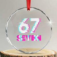 Glitch Optical Illusion Six Seven Meme Crystal Glass Ornament Gen Alpha Slang Gift - Wonder Print Shop