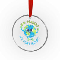Go Planet It's Your Earth Day Crystal Glass Ornament - Wonder Print Shop