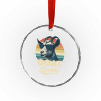 Goat Daddy Crystal Glass Ornament Funny Goat Father Retro Vintage