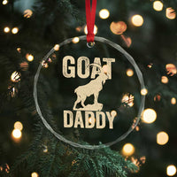 Goat Daddy Crystal Glass Ornament Funny Goat Father Vintage