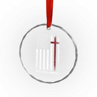 God Bless America Crystal Glass Ornament America Pride USA US Flag Patriotic 4th of July - Wonder Print Shop