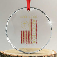 God Bless America Crystal Glass Ornament American Flag 4th Of July Patriotic Christian TS10