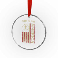 God Bless America Crystal Glass Ornament American Flag 4th Of July Patriotic Christian - Wonder Print Shop