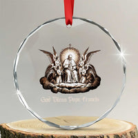 God Bless Pope Francis Crystal Glass Ornament Memorial Angel Catholic Faith & Unity - Wonder Print Shop
