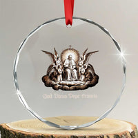 God Bless Pope Francis Crystal Glass Ornament Memorial Angel Catholic Faith & Unity TS02