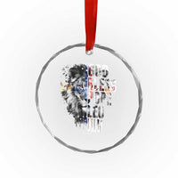 God Bless Pope Leo XIV Crystal Glass Ornament Lion American Flag TS11