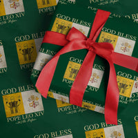 God Bless Pope Leo XIV Wrapping Paper Roll 267th Pope Vatican Flag - Wonder Print Shop