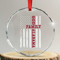 God Family Alabama Crystal Glass Ornament AL Game Day Christian American Flag