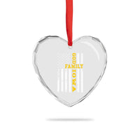 God Family Iowa Heart Crystal Glass Ornament IA State Game Day Christian American Flag