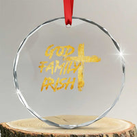 God Family Irish Crystal Glass Ornament Christian Faith Cross Notre Dame Game Day TS10