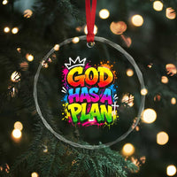 God Has A Plan Crystal Glass Ornament Graffiti Rap Christian Faith Graphic