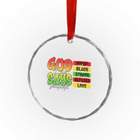 God Says I Am Crystal Glass Ornament Juneteenth Faith Black Excellence Affirmation Pan-African Colors TS02