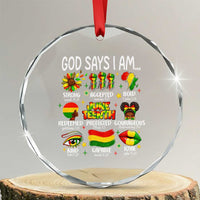 God Says I Am Juneteenth Christian Crystal Glass Ornament Pan-African Afrocentric Faith Bible Verses Freedom Day