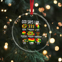 God Says I Am Juneteenth Christian Crystal Glass Ornament Pan-African Afrocentric Faith Bible Verses Freedom Day