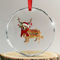Golden Retriever Xmas Crystal Glass Ornament Gift for Dog Lover Happy New Year Xmas Lights TS10