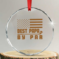 Golf Dad Crystal Glass Ornament Best Papa By Par American Flag Golfer Fathers Day Gifts TS10