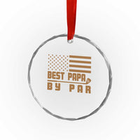 Golf Dad Crystal Glass Ornament Best Papa By Par American Flag Golfer Fathers Day Gifts TS10
