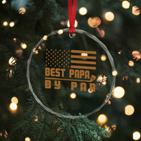 Golf Dad Crystal Glass Ornament Best Papa By Par American Flag Golfer Fathers Day Gifts - Wonder Print Shop