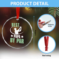 Golf Dad Crystal Glass Ornament Best Papa By Par Funny Golfer Fathers Day Gifts TS10
