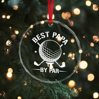 Golf Dad Crystal Glass Ornament Best Papa By Par Golfer Fathers Day Gifts - Wonder Print Shop