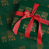 Golf Dad Wrapping Paper Roll Best Papa By Par American Flag Golfer Fathers Day Gifts - Wonder Print Shop