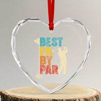 Golf Gifts for Dad Heart Crystal Glass Ornament Retro Best Pa By Par Fathers Day - Wonder Print Shop