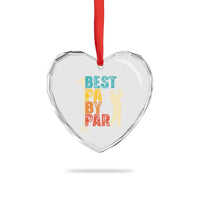 Golf Gifts for Dad Heart Crystal Glass Ornament Retro Best Pa By Par Fathers Day - Wonder Print Shop