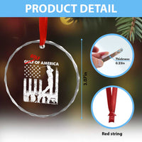 Golf Of America Patriotic USA Flag Crystal Glass Ornament Funny Golfing Pun American Sports Gift for Patriotic Golfers n Dads