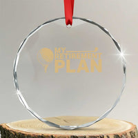 Golfing Retired Crystal Glass Ornament My (Golf) Retirement Plan Funny Saying Golfing TS10