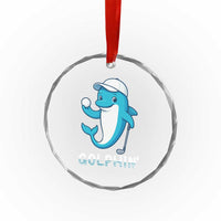 Golphin Dolphin Pun Crystal Glass Ornament Funny Golf Gift TS12