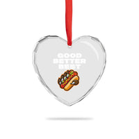 Good Better Best Chicago Football Inspirational Heart Crystal Glass Ornament Funny Hot Dog and Claw Graphic - Wonder Print Shop