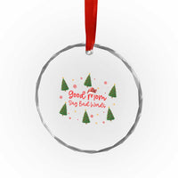 Good Mom Say Bad Words Crystal Glass Ornament Funny Xmas Mom Gift TS12
