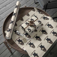 Gothic Cat Skull Graphic Wrapping Paper Roll If I Fits I Sits Creepy Cute Gift
