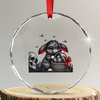 Gothic Easter Bunny Crystal Glass Ornament Dark Aesthetic Rabbit Gift