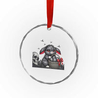 Gothic Easter Bunny Crystal Glass Ornament Dark Aesthetic Rabbit Gift