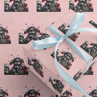 Gothic Easter Bunny Wrapping Paper Roll Dark Aesthetic Rabbit Gift