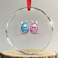 Gothic Easter Gift Crystal Glass Ornament Skeleton Hands Holding Easter Eggs