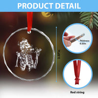 Gothic Grunge Floral Skeleton Crystal Glass Ornament Dark Alternative Aesthetic For Women