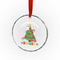 Gothic Xmas Crystal Glass Ornament Making Spirits Bright Cute Ghost Christmas Tree TS09